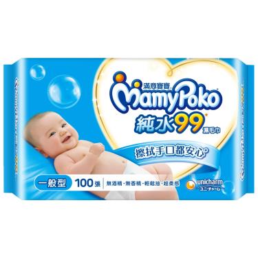 滿意寶寶 天生柔嫩溫和純水一般型濕巾100抽/包