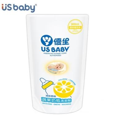 （2件95折）【US BABY 優生】柚香蔬果奶瓶清潔劑900ml(補充包)