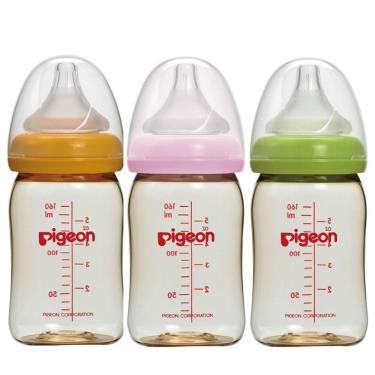 Pigeon 貝親 母乳實感寬口PPSU奶瓶160ML(橘)