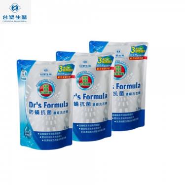 【台塑生醫 Dr's Formula】 防蟎抗菌濃縮洗衣精補充包3入組