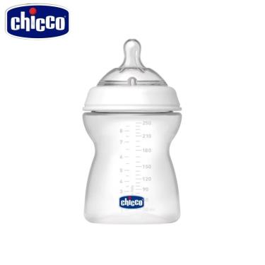 【義大利CHICCO】天然母感2倍防脹PP奶瓶一字孔(流量控制)250ml