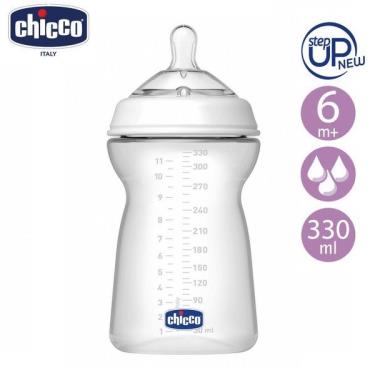 【義大利CHICCO】天然母感2倍防脹PP奶瓶三孔(快速流量)330ML