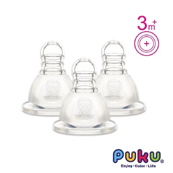 【PUKU 藍色企鵝】母乳實感標準 M 十字奶嘴三入