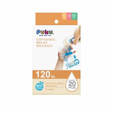 (同品項2件$220)【PUKU 藍色企鵝】母乳儲存袋20枚入 120ml