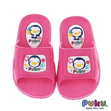 PUKU 藍色企鵝 學步拖鞋 粉色-16號 (無綁帶)