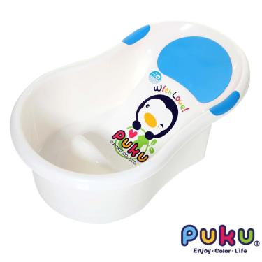 PUKU 藍色企鵝 mini浴盆/不滑落澡盆-水色