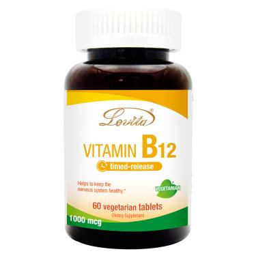 【Lovita愛維他】高單位緩釋型維生素B12-全素可食  60顆/瓶