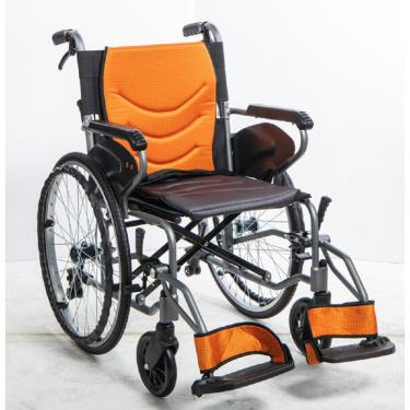 均佳 鋁合金防傾輪輪椅 可掀腳 背可折 固定扶手 大輪22吋 JW-450 廠送