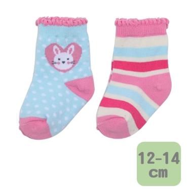 Baby City 娃娃城 兔兔女童短襪 2入(12-14cm)
