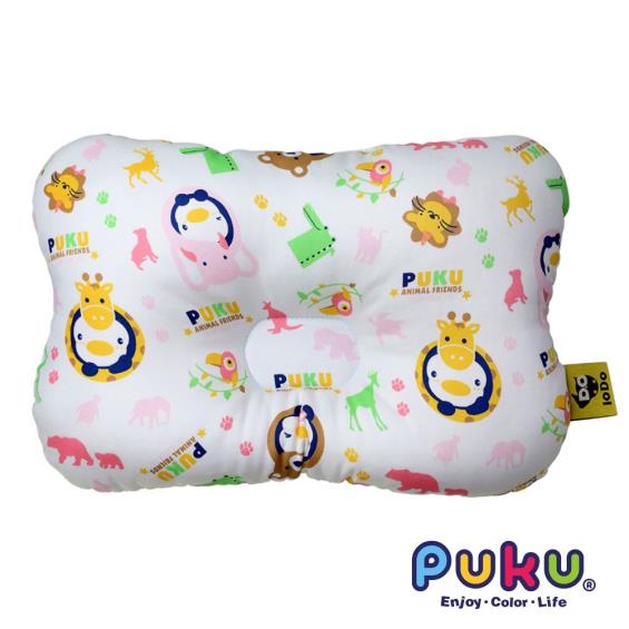 【PUKU 藍色企鵝】Breeze透氣雲朵枕 動物家 粉色