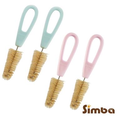 【Simba 小獅王辛巴】豬毛奶嘴刷2入粉綠