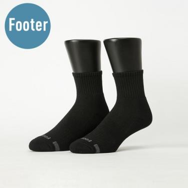 Footer除臭襪 單色運動逆氣流氣墊男襪黑(T11L)