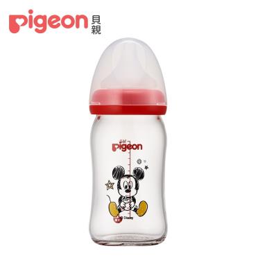 (2件95折)【Pigeon 貝親】迪士尼寬口玻璃奶瓶（160ml ）米奇