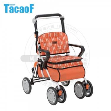 日本幸和TacaoF標準型步行車R127 帶輪型助步車/助行椅/散步車(橘北歐風) 廠送