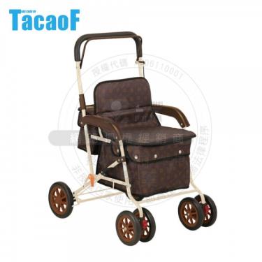 日本幸和TacaoF標準型步行車R129 助行椅 散步車(花樣咖啡) 廠送