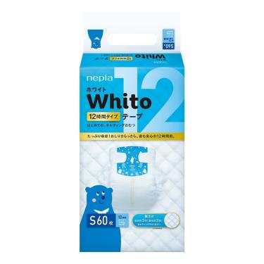 日本 王子  Whito 純白超薄長效紙尿褲-黏貼型 S 60片 -廠送 + -單一規格