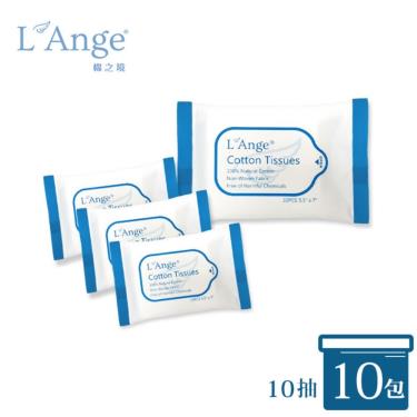 【L'Ange 棉之境】乾濕兩用純棉護理巾隨身包14x18cm(10抽x10包)