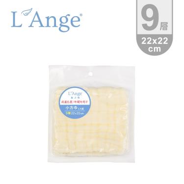 L Ange 棉之境9層多功能紗布小方巾-黃*1