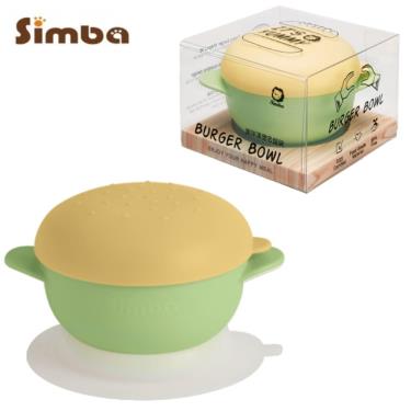 小獅王辛巴 美味漢堡碗吸盤碗 青檸桔事堡(綠)
