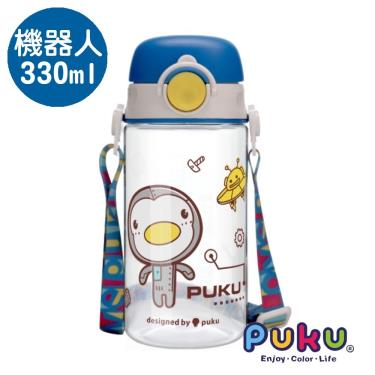 (任2件9折)【PUKU 藍色企鵝】Tritan直飲水杯 330ml／機器人