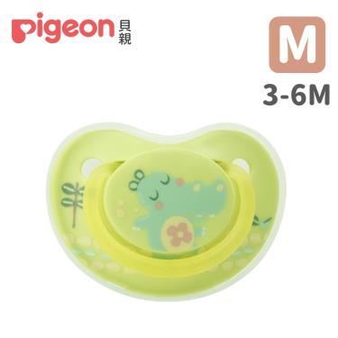 【Pigeon 貝親】拇指型矽膠安撫奶嘴（3-6M）可愛河馬