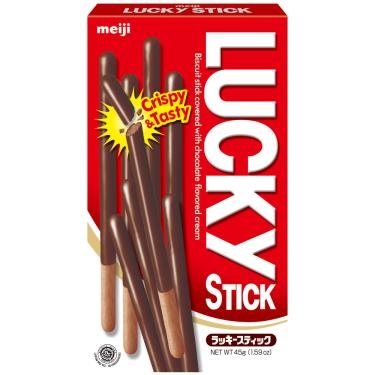 【Meiji 明治】Lucky巧克力口味棒狀餅乾(45g)