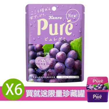 日本 甘樂鮮果實軟糖-葡萄口味56g*6包