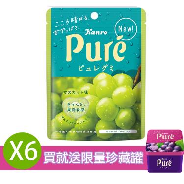 日本 甘樂鮮果實軟糖-白葡萄口味56g*6包