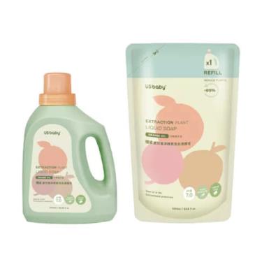 【US BABY 優生】嬰兒植淨酵素洗衣液體皂 ( 1200ml+1000ml補包 )