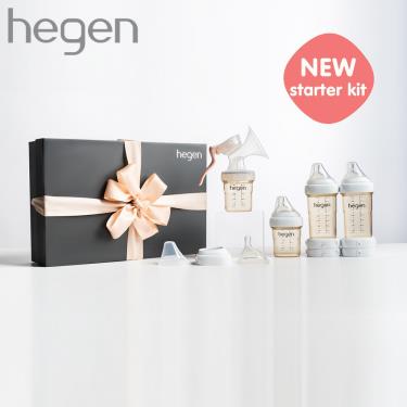 【Hegen】祝賀新生經典奶瓶安心禮-附手動擠奶器（禮盒）