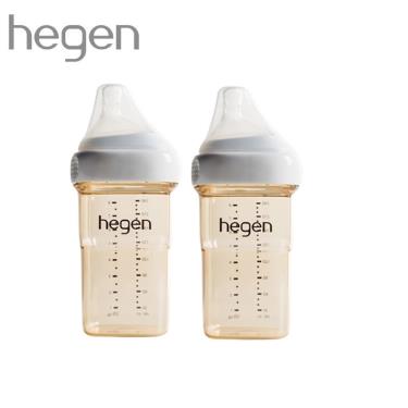 （2件92折）【Hegen】金色奇蹟PPSU多功能方圓型寬口奶瓶 240ml／雙瓶組