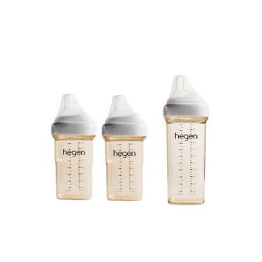 （ 組合價$2632）【Hegen】金色奇蹟PPSU多功能方圓型寬口奶瓶組合（240ml雙瓶組+ 330ml  ）廠商直送