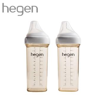 （2件92折）【Hegen】金色奇蹟PPSU多功能方圓型寬口奶瓶 330ml／雙瓶組