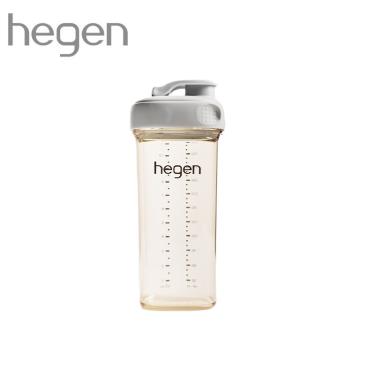 （2件92折）【Hegen】金色奇蹟PPSU多功能方圓型寬口水瓶 330ml／霧灰
