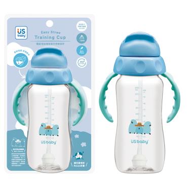 【US baby 優生】輕鬆開練習杯-藍鸚鵡（300ml）