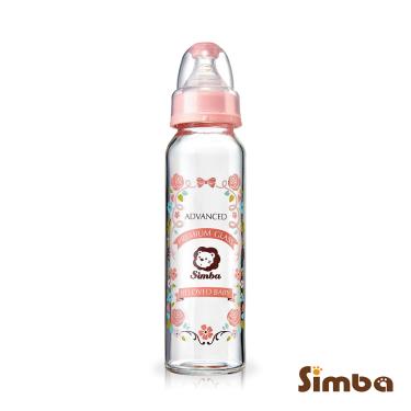 (滿999折50)小獅王辛巴 蘿蔓晶鑽標準玻璃大奶瓶240ml 粉紅