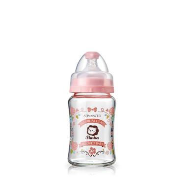 【Simba 小獅王辛巴】蘿蔓晶鑽寬口玻璃小奶瓶180ml粉紅
