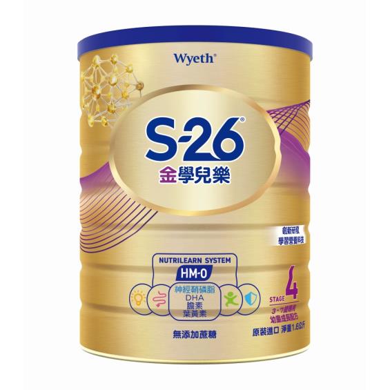 【Wyeth惠氏】S-26 金學兒樂HMO 3-7歲成長配方（1600g／罐）