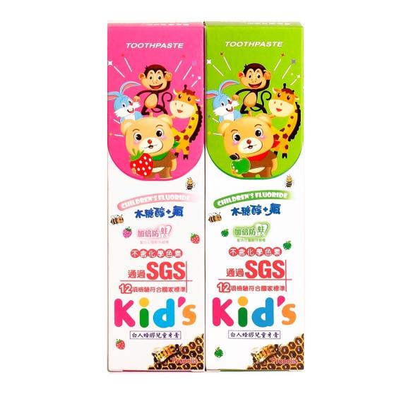 【T.KI鐵齒】白人蜂膠兒童牙膏80g（1+1／組）
