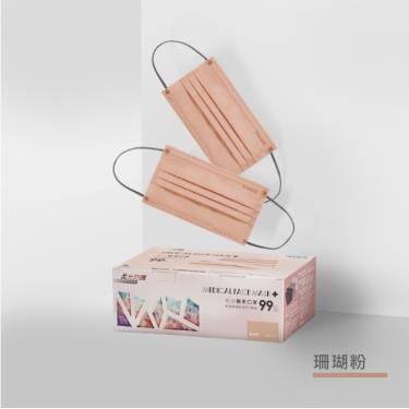 【佑合】成人醫療平面口罩-30片/盒(滿版珊瑚粉)