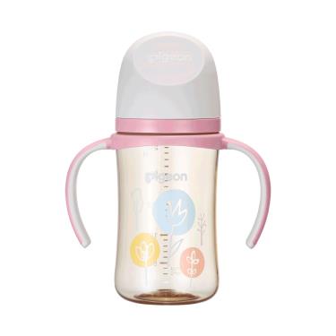 【Pigeon 貝親】第三代母乳實感PPSU握把奶瓶（ 240ml）浪漫花園