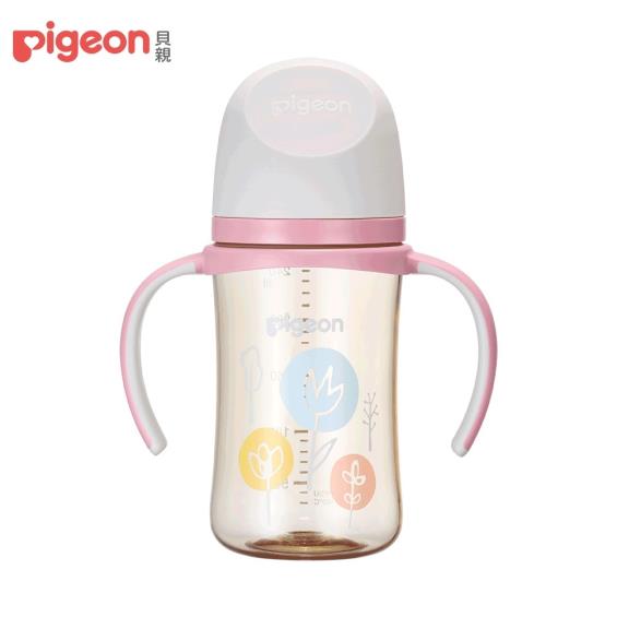 【Pigeon 貝親】第三代母乳實感PPSU握把奶瓶（ 240ml）浪漫花園
