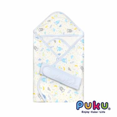 【PUKU 藍色企鵝】棉柔印花包巾 水眠羊
