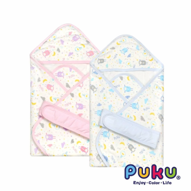 【PUKU 藍色企鵝】棉柔印花包巾 水眠羊
