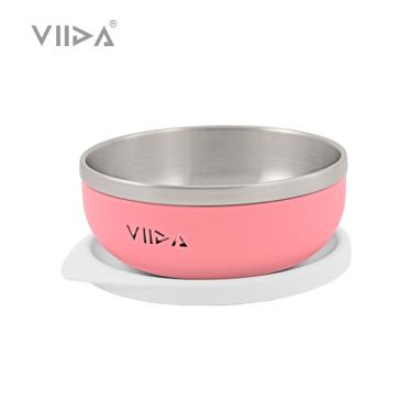 【VIIDA】Souffl 抗菌不鏽鋼餐碗（甜心粉）