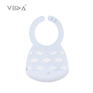 【VIIDA】Joy便攜式矽膠圍兜-天空藍