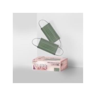 【佑合】成人柔光醫療平面口罩-30片/盒(滿版松杉綠)
