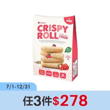 (任3件$278)韓國樂天-兒童捲心棒-草莓味-40g