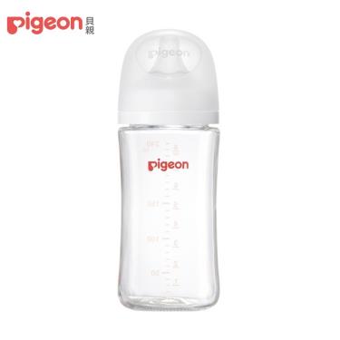 【Pigeon 貝親】第三代母乳實感玻璃奶瓶（240ml）純淨白