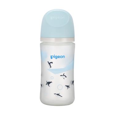 【Pigeon 貝親】第三代母乳實感玻璃奶瓶（240ml）企鵝